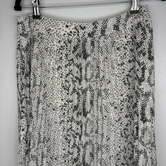 J. Crew Snake Print Pleated Midi Skirt Sz 6 Animal Print Career - Picture 2 of 8